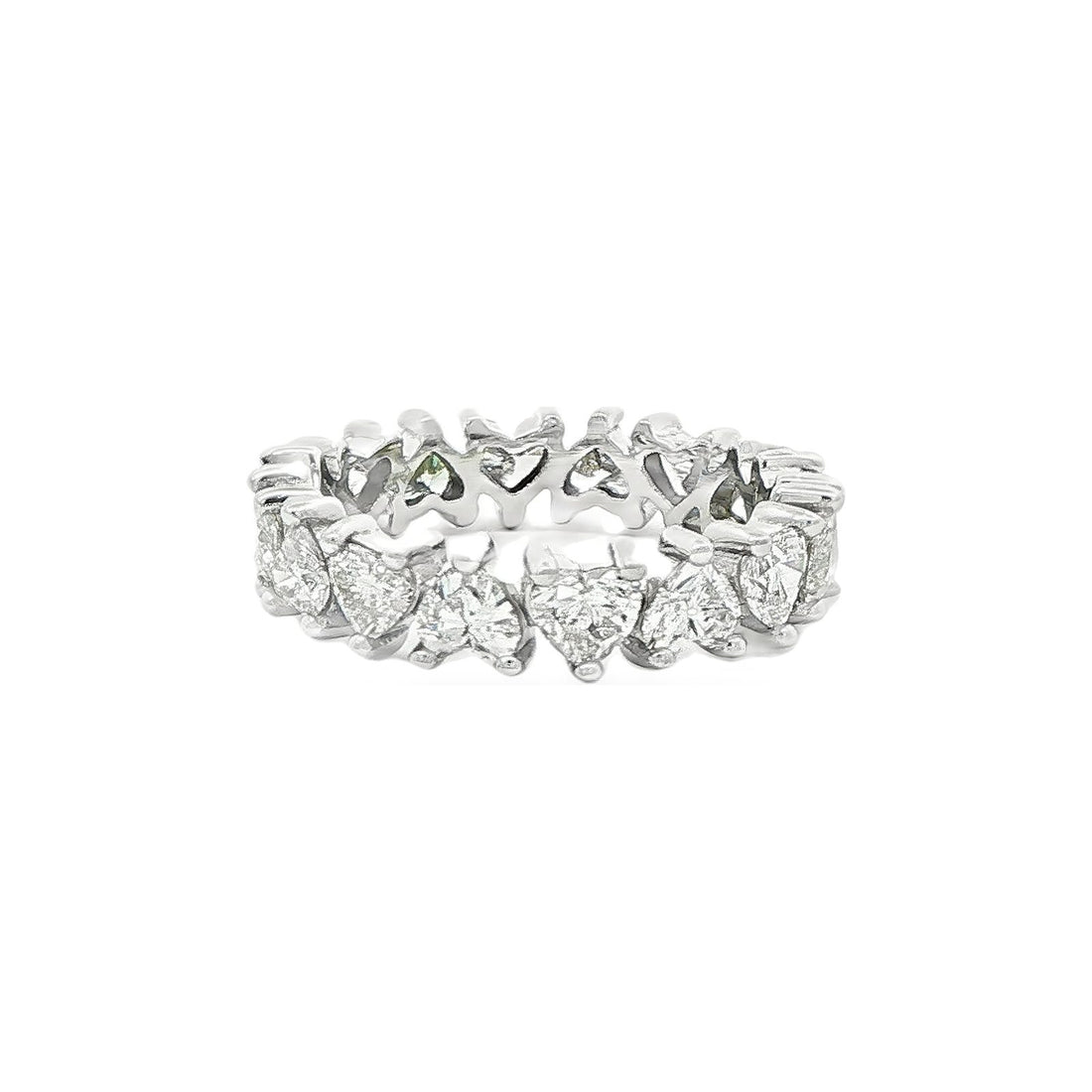 4.02 CT. Heart Shape Brilliant Diamond Eternity Band in Platinum view 2