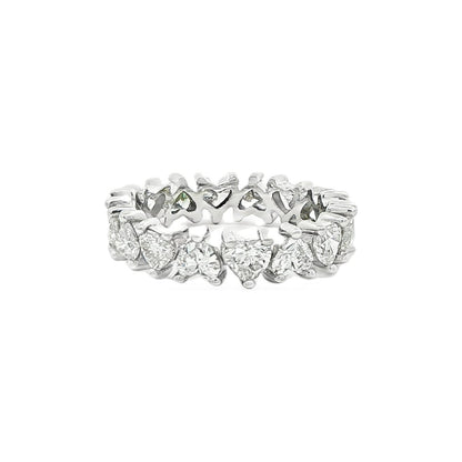 4.02 CT. Heart Shape Brilliant Diamond Eternity Band in Platinum view 2