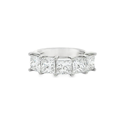 4.04 CT. Five GIA Certified Princess Cut Diamond Band in Platinum