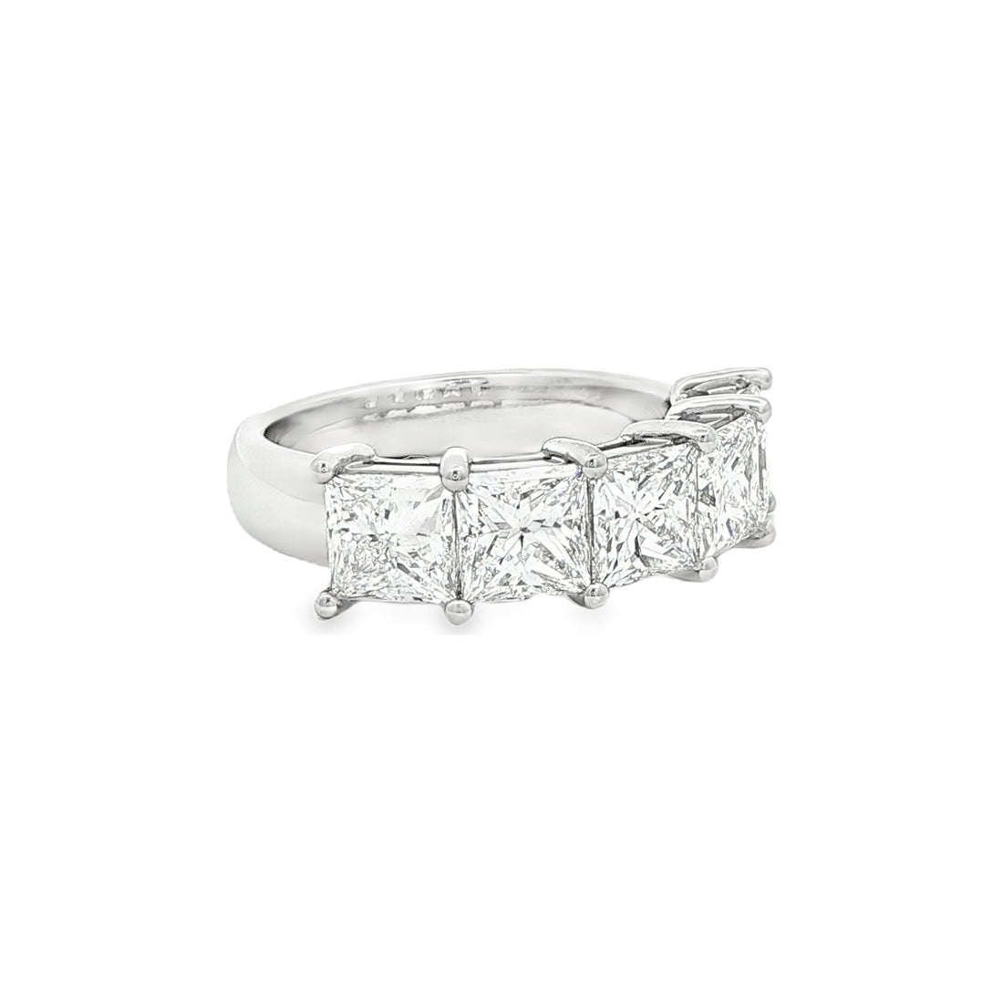 4.04 CT. Five GIA Certified Princess Cut Diamond Band in Platinum view 2