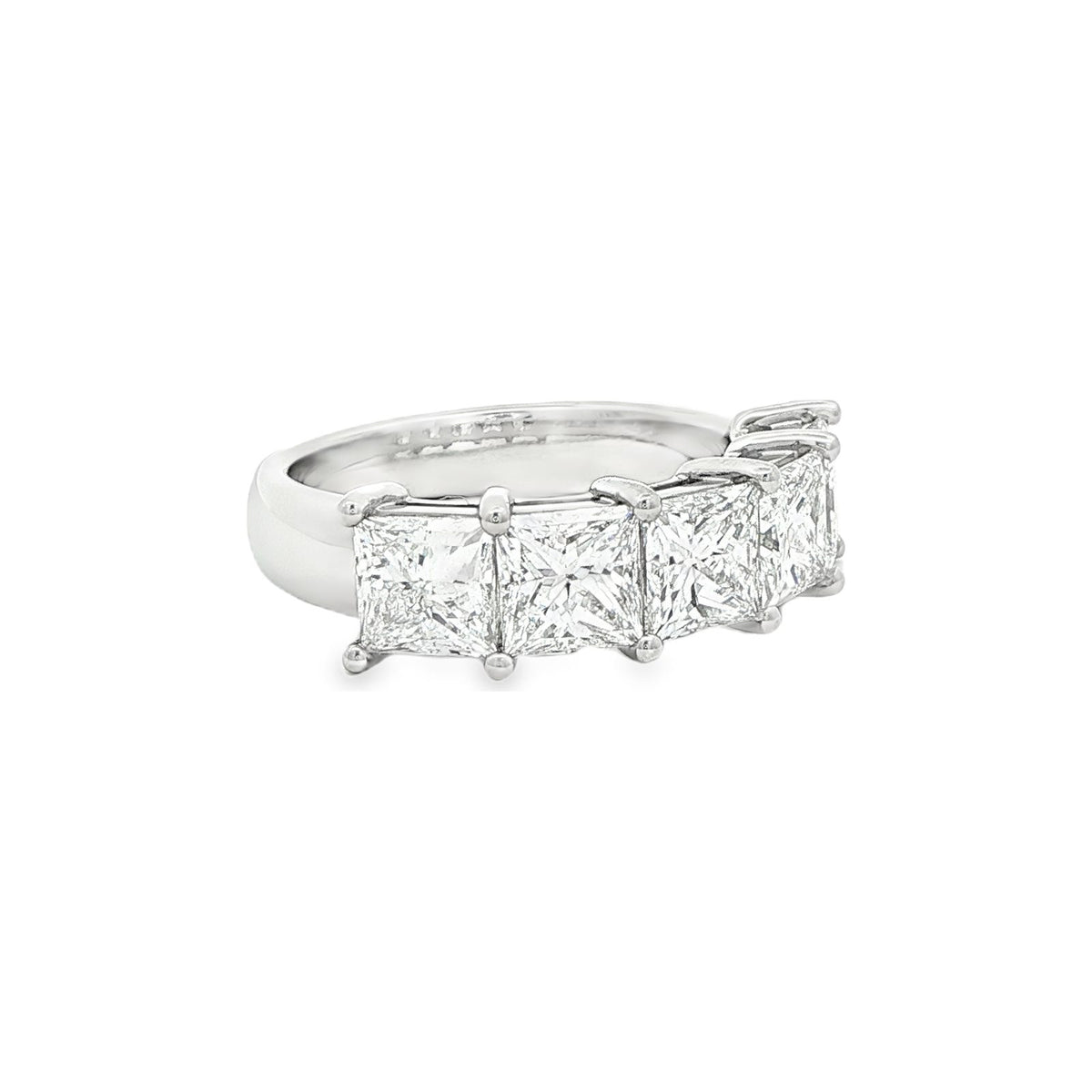 4.04 CT. Five GIA Certified Princess Cut Diamond Band in Platinum view 2