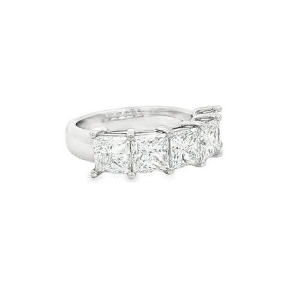 4.04 CT. Five GIA Certified Princess Cut Diamond Band in Platinum view 2