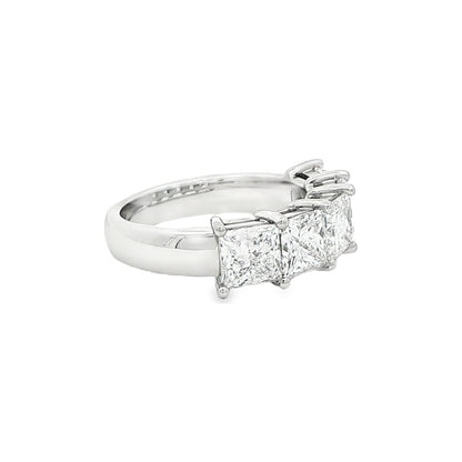 4.04 CT. Five GIA Certified Princess Cut Diamond Band in Platinum view 3