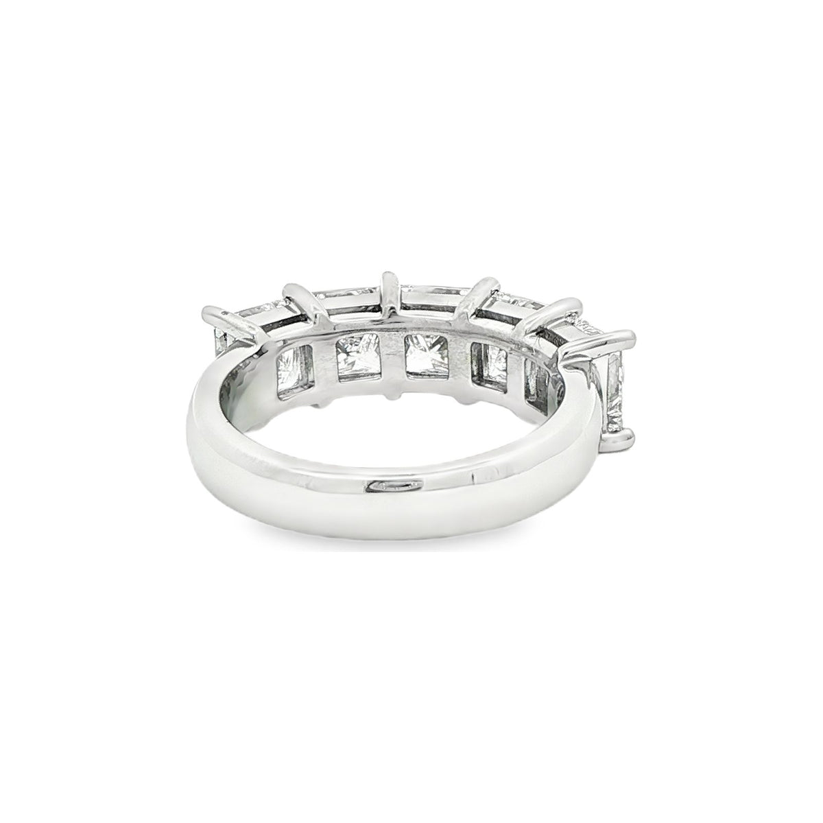 4.04 CT. Five GIA Certified Princess Cut Diamond Band in Platinum view 4