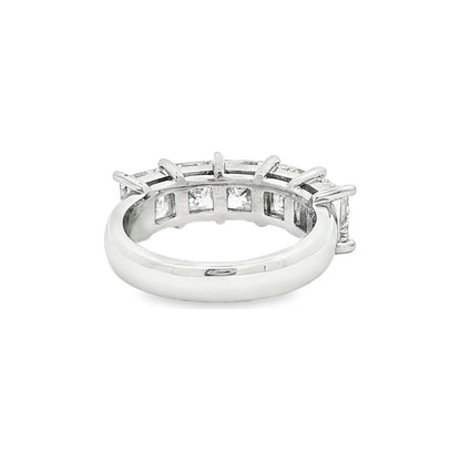 4.04 CT. Five GIA Certified Princess Cut Diamond Band in Platinum view 4