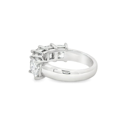 4.04 CT. Five GIA Certified Princess Cut Diamond Band in Platinum view 5