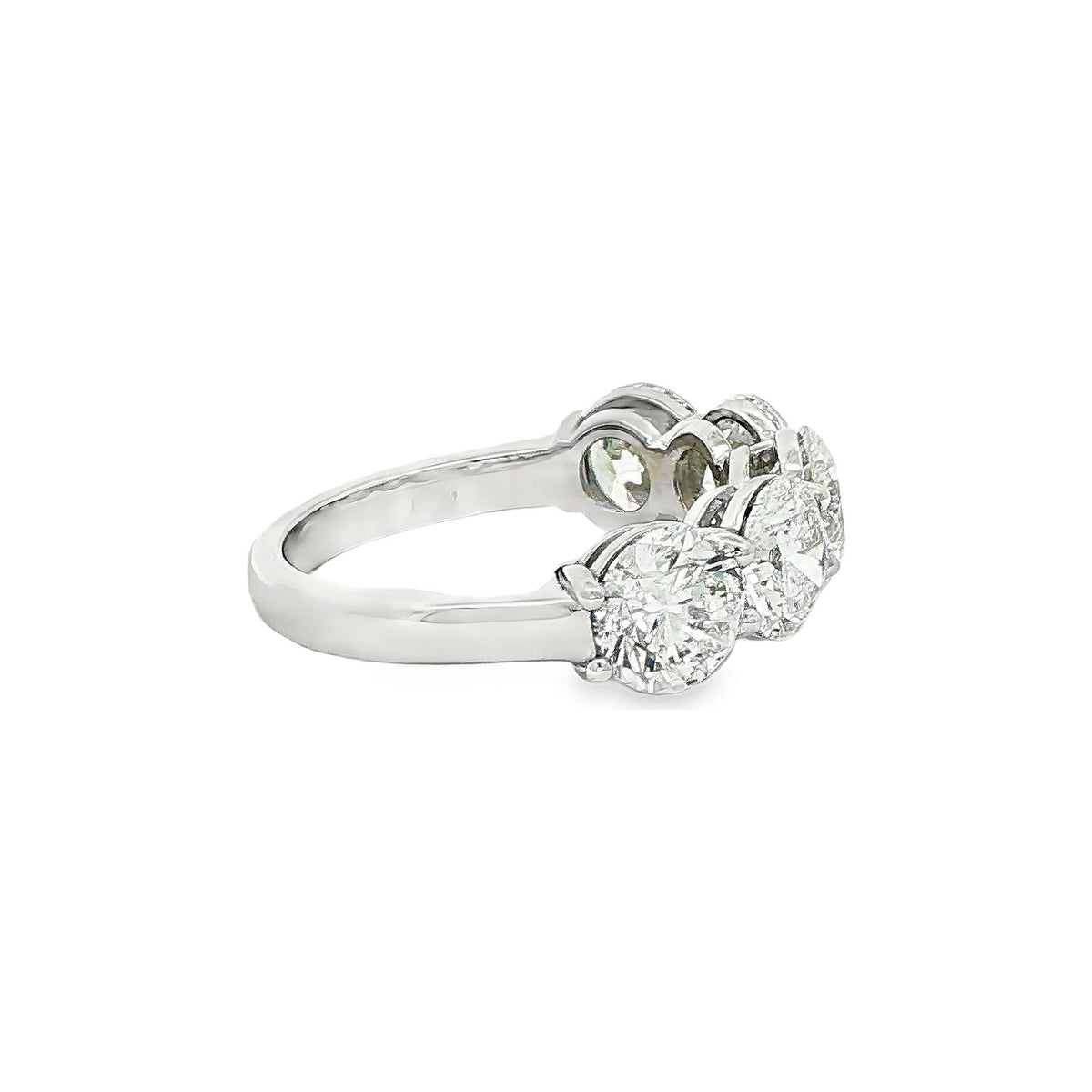 4.32 CT. Five Round Brilliant Diamond Ring in Platinum view 3