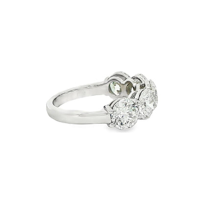 4.32 CT. Five Round Brilliant Diamond Ring in Platinum view 3