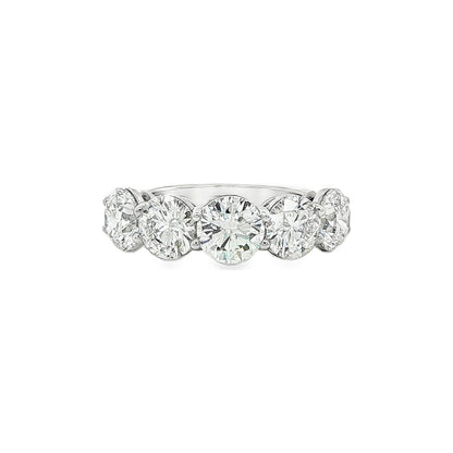 4.32 CT. Five Round Brilliant Diamond Ring in Platinum view 4
