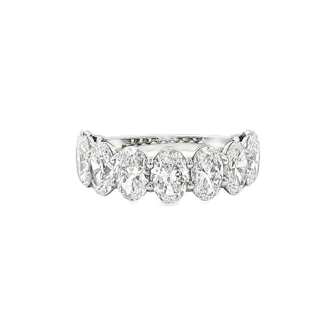 4.51 CT. Nine GIA Certified Oval Brilliant Diamond Half Eternity Ring in Platinum