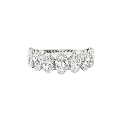 4.51 CT. Nine GIA Certified Oval Brilliant Diamond Half Eternity Ring in Platinum