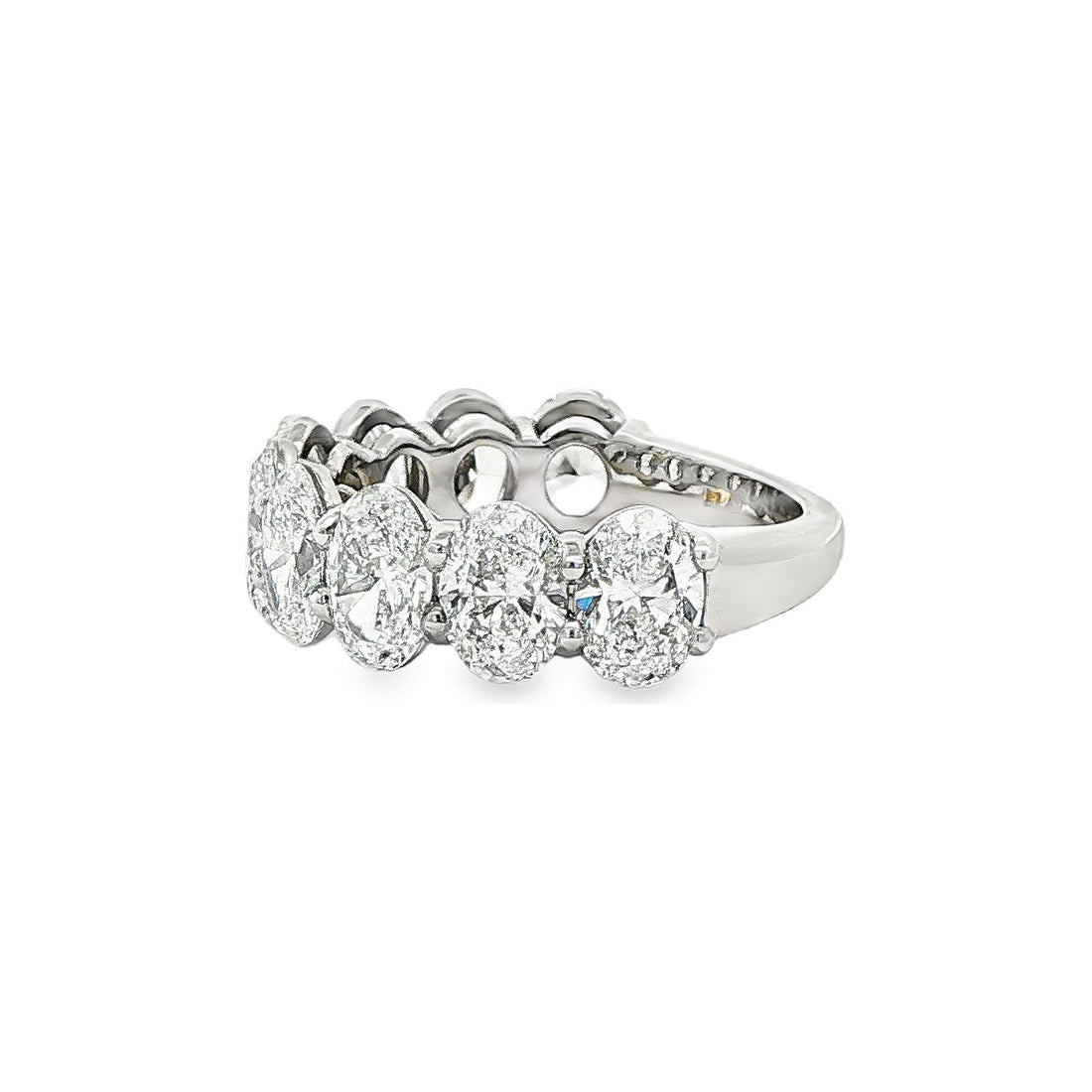 4.51 CT. Nine GIA Certified Oval Brilliant Diamond Half Eternity Ring in Platinum view 2
