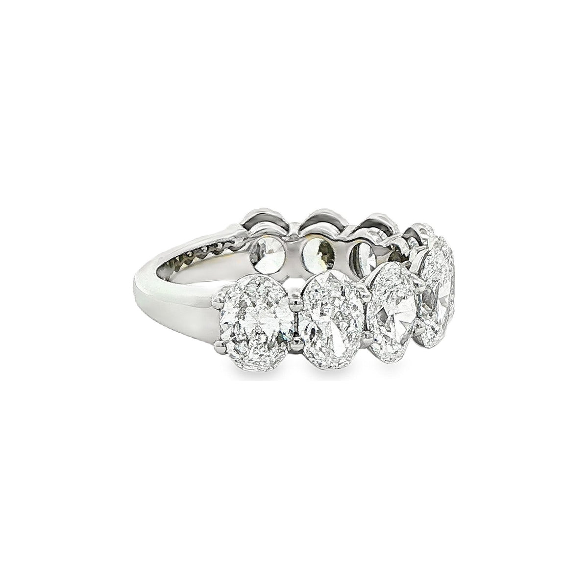 4.51 CT. Nine GIA Certified Oval Brilliant Diamond Half Eternity Ring in Platinum view 4