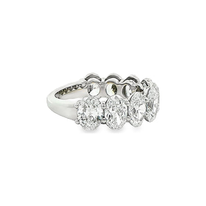 4.51 CT. Nine GIA Certified Oval Brilliant Diamond Half Eternity Ring in Platinum view 4