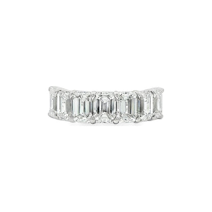 4.92 CT. Seven GIA Certified Emerald Cut Diamond Half Eternity Ring in Platinum