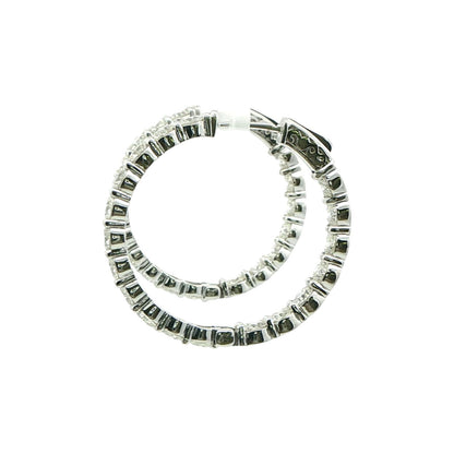 7.02 CT. Round Brilliant Diamond Hoop Earrings in 14K White Gold