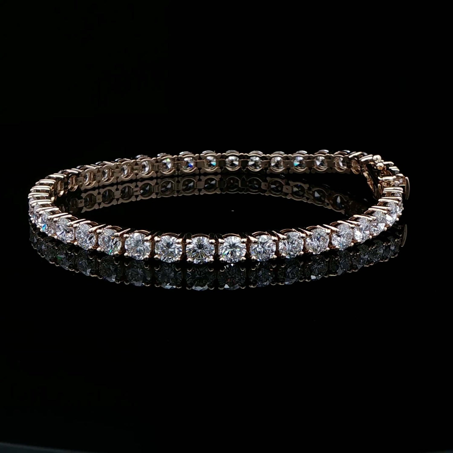 11.03 CT. Round Brilliant Diamond Tennis Bracelet in 14K Yellow Gold - BRACELET