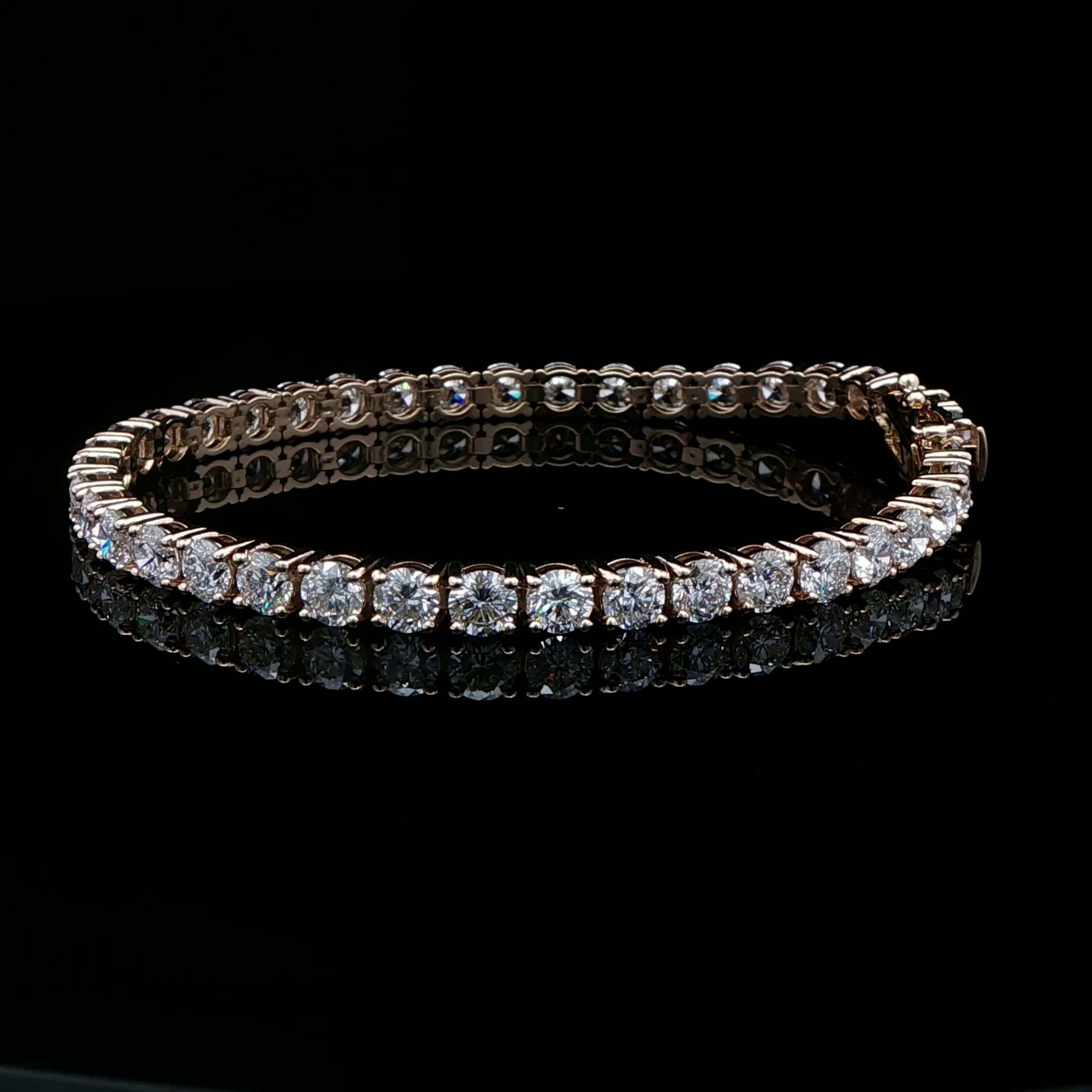 11.03 CT. Round Brilliant Diamond Tennis Bracelet in 14K Yellow Gold - BRACELET