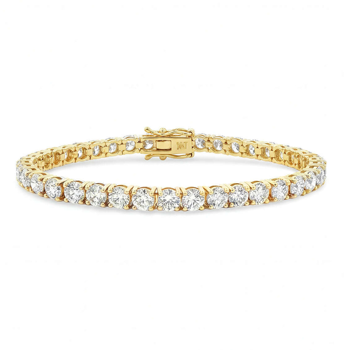 10.01 CT. Round Brilliant Diamond Tennis Bracelet in 14K Yellow Gold - BRACELET