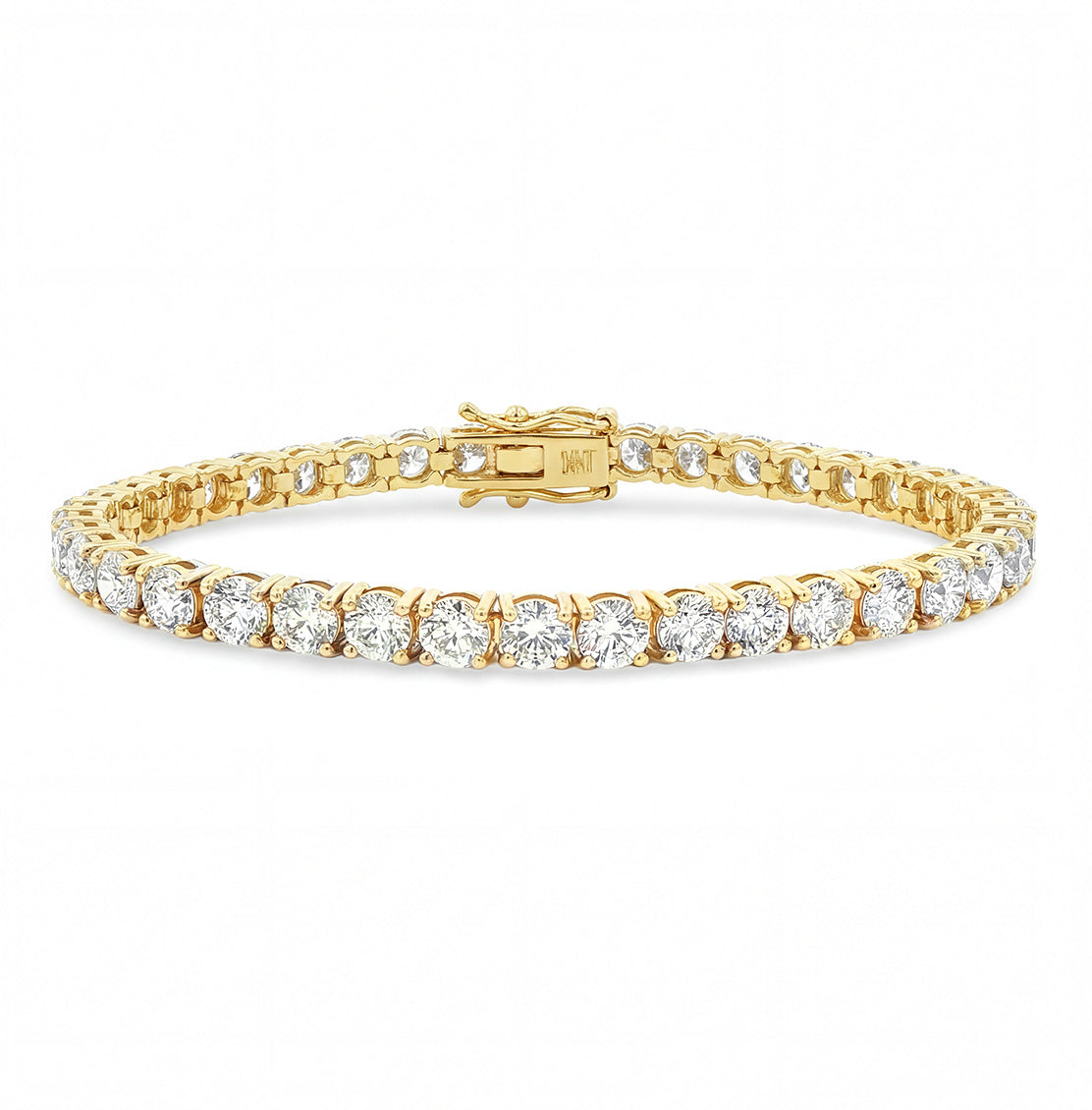 10.01 CT. Round Brilliant Diamond Tennis Bracelet in 14K Yellow Gold