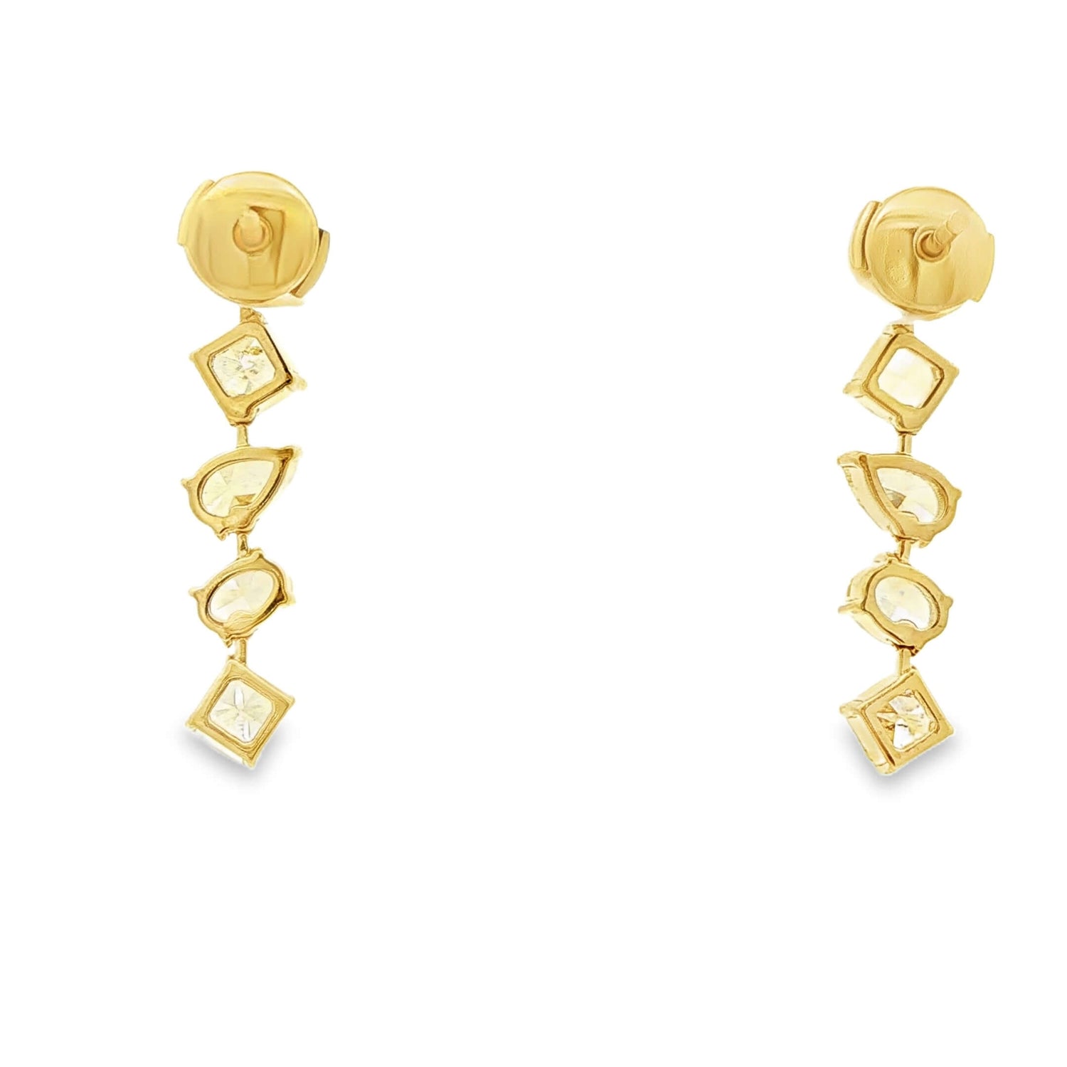 6.07 CT. Fancy Yellow Diamond Dangle Earrings in 18K Yellow Gold - Teardrop Earring