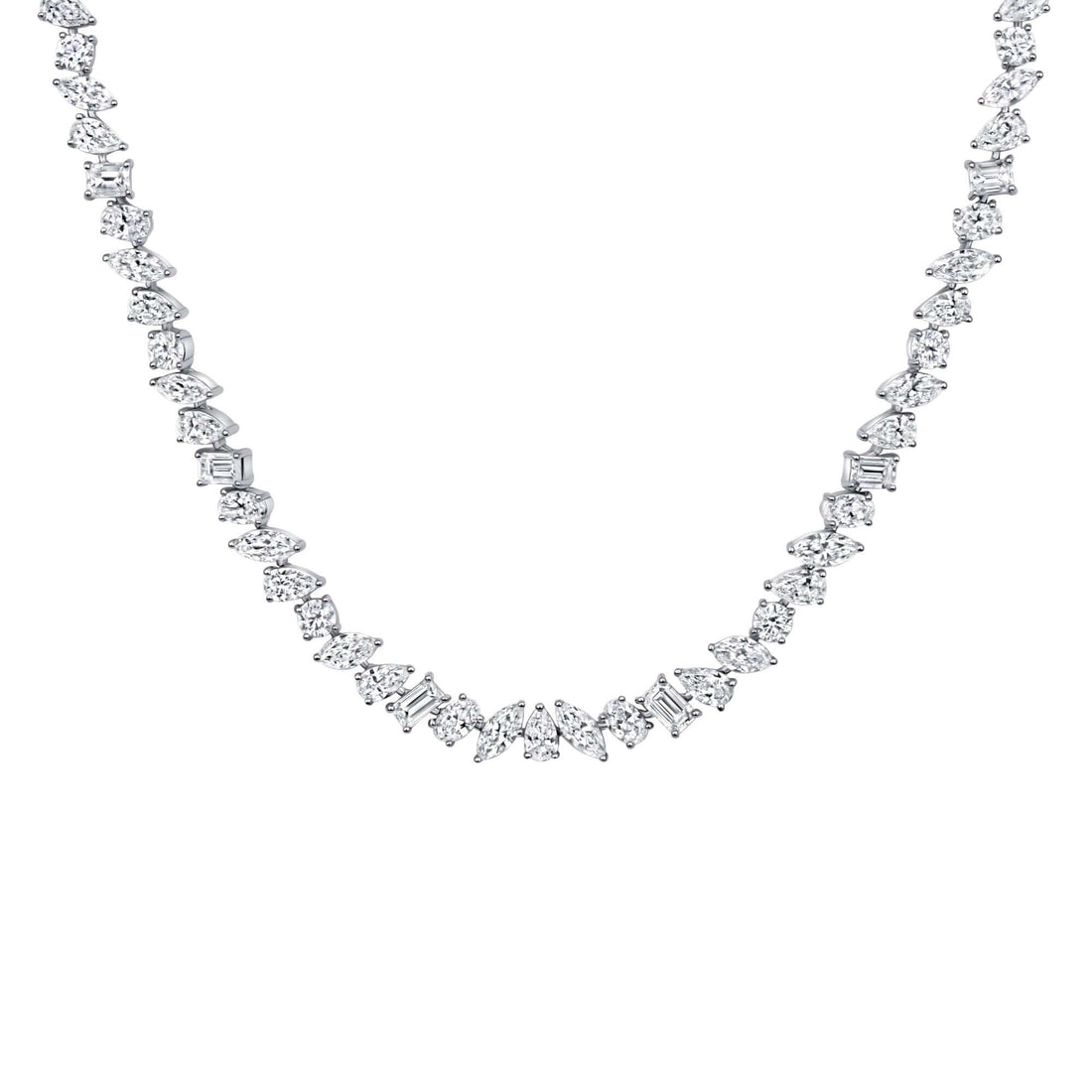 20.20 CT. Multi-Shape Diamond Tennis Necklace - Tennis Necklace