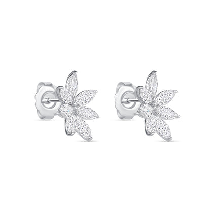 4.50 CT. Marquise Cut Diamond Flower Stud Earrings in White Gold