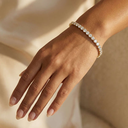 11.03 CT. Round Brilliant Diamond Tennis Bracelet in 14K Yellow Gold - BRACELET