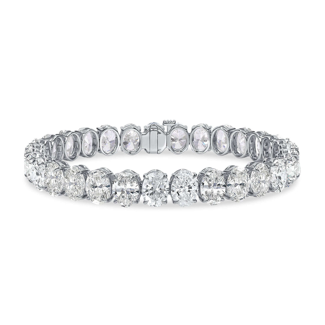 31.25 CT. Oval Cut Diamond Tennis Bracelet in 14K White Gold - Tennis Bracelet