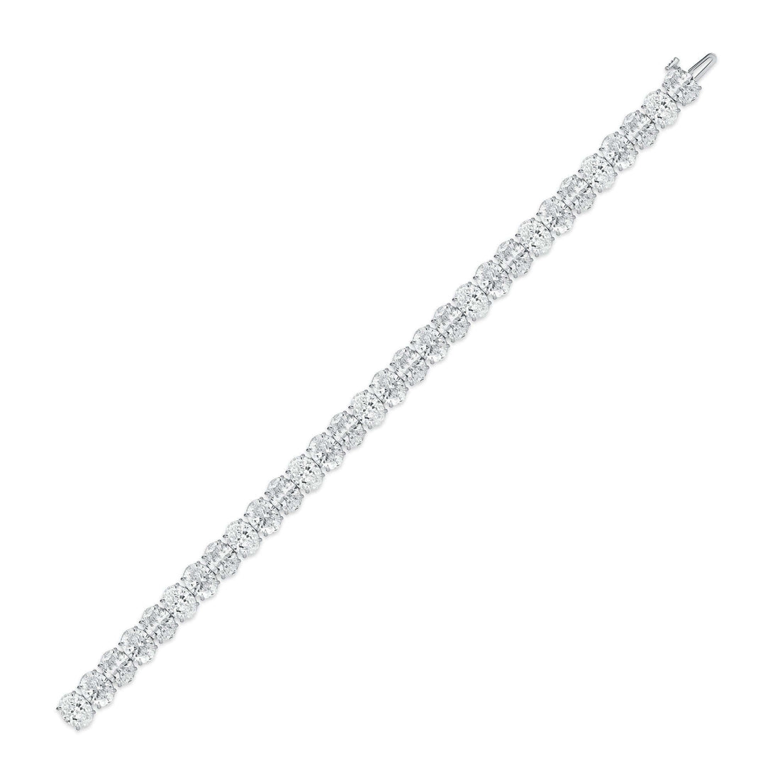 31.25 CT. Oval Cut Diamond Tennis Bracelet in 14K White Gold - Tennis Bracelet