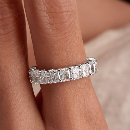 4.51 CT Radiant Cut Diamond Half Eternity Band in Platinum