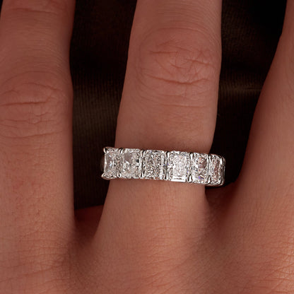 5.06 CT. Radiant Cut Diamond Eternity Band in Platinum