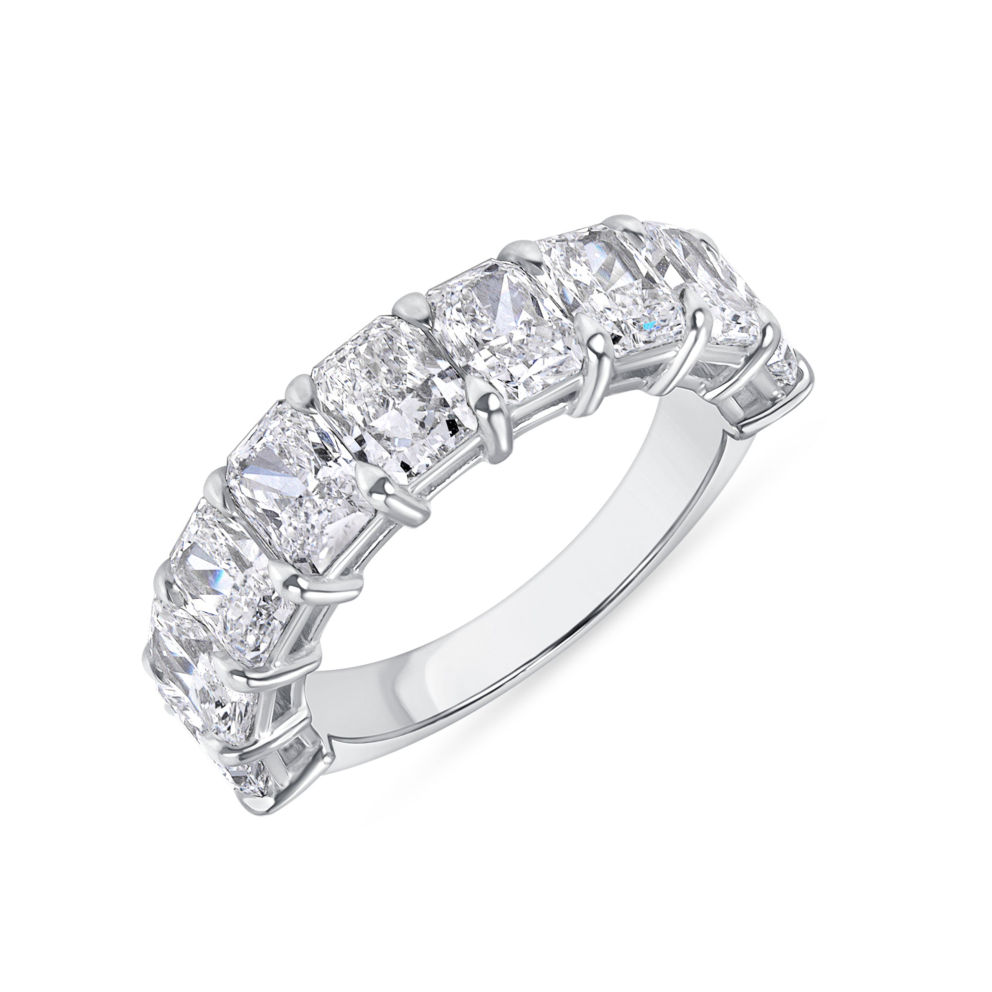 4.51 CT Radiant Cut Diamond Half Eternity Band in Platinum