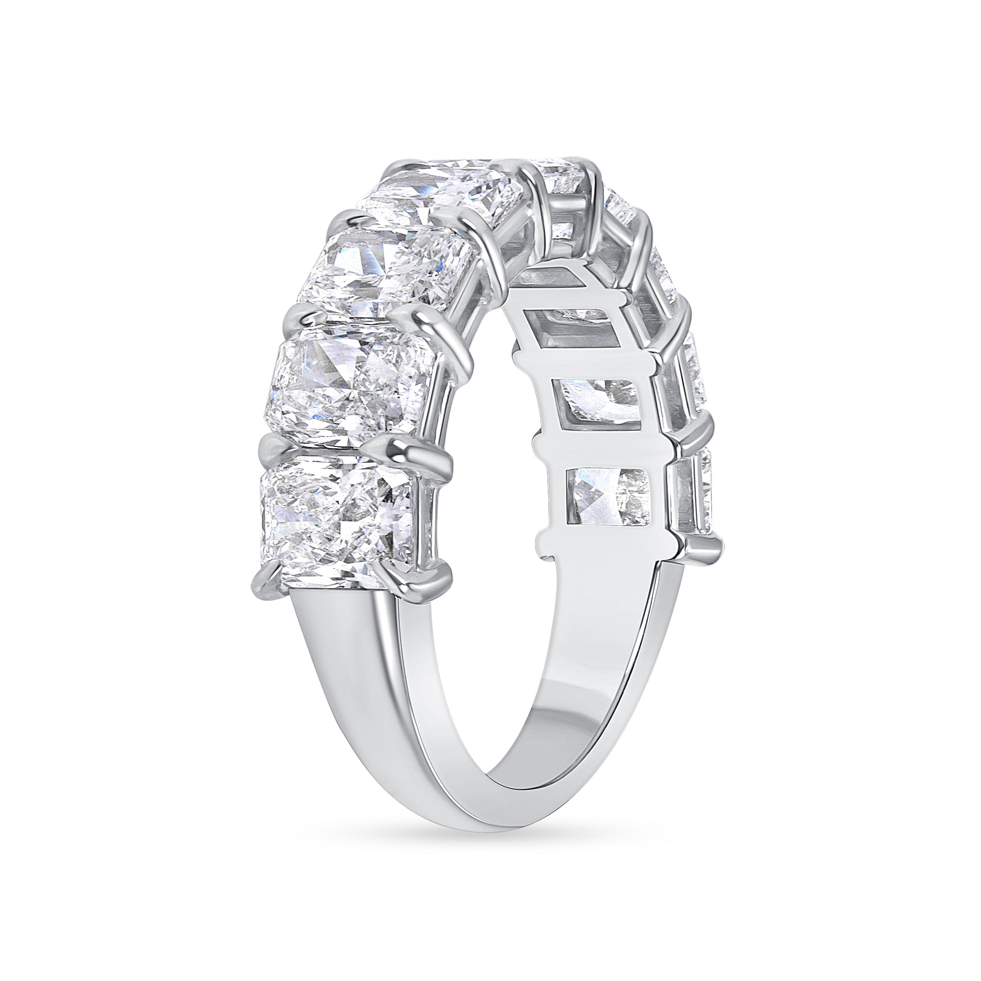 4.51 CT Radiant Cut Diamond Half Eternity Band in Platinum