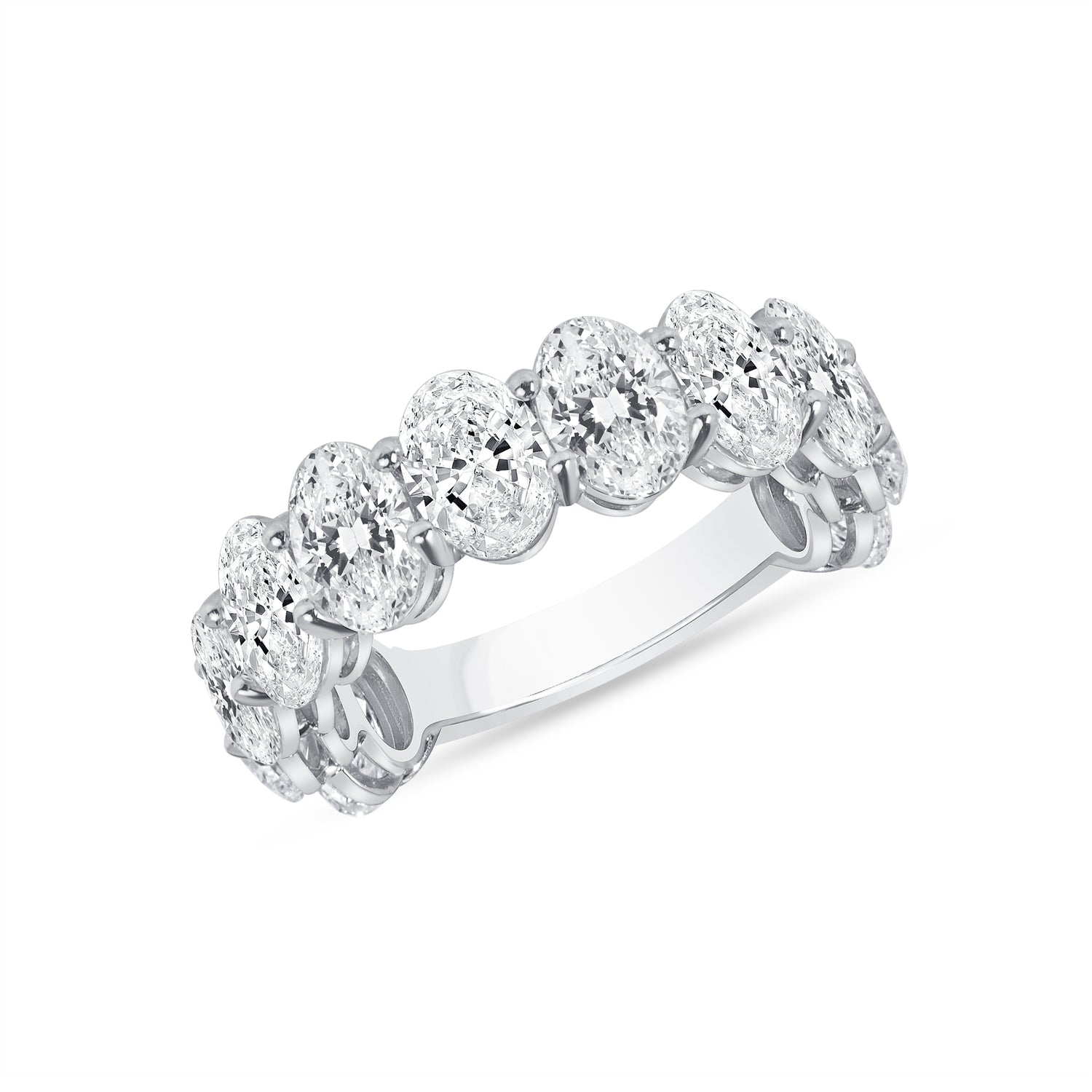 5.52 CT. Oval Cut Diamond Half Eternity Band in Platinum