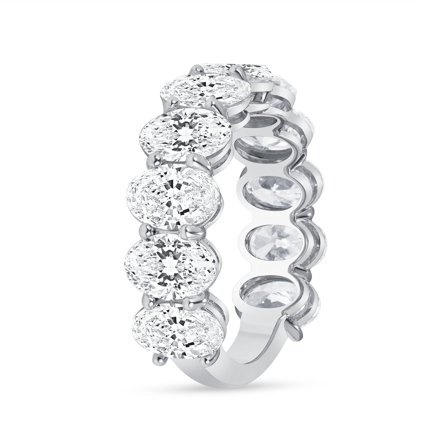 5.52 CT. Oval Cut Diamond Half Eternity Band in Platinum