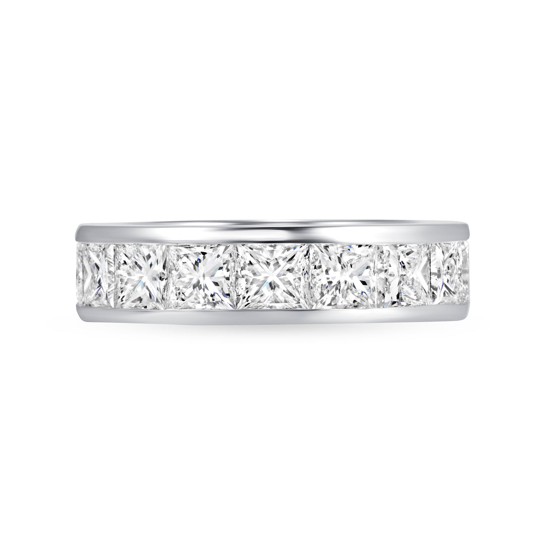 5.38 CT. Channel Set Princess Cut Diamond Eternity Ring in Platinum