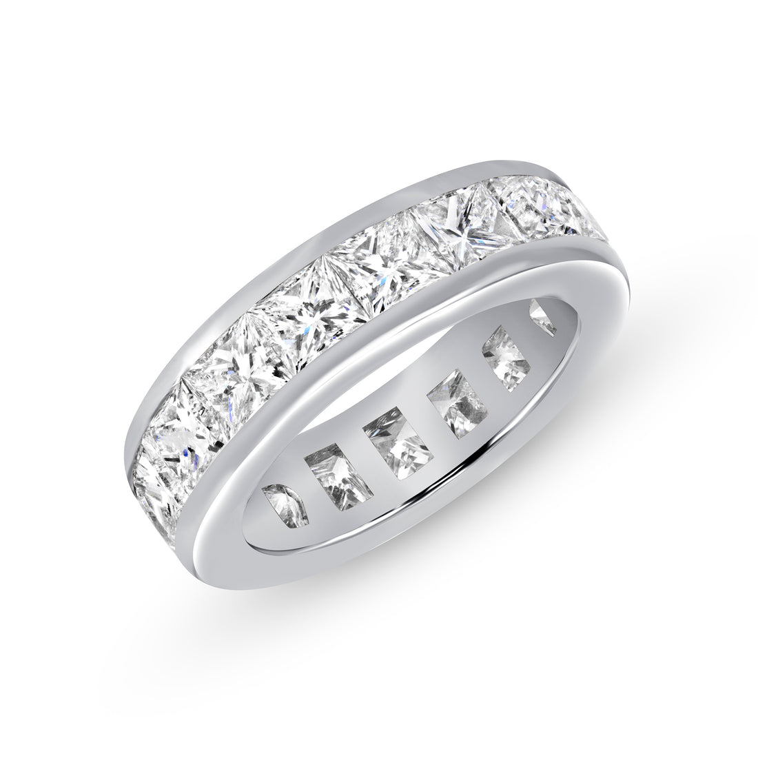 5.38 CT. Channel Set Princess Cut Diamond Eternity Ring in Platinum