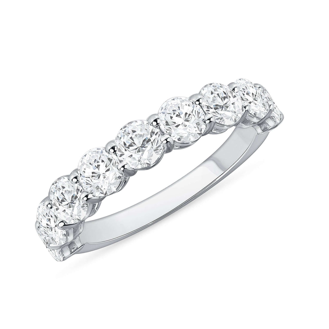 1.75 CT Round Brilliant Diamond Half Eternity Band in Platinum - Half Eternity Ring