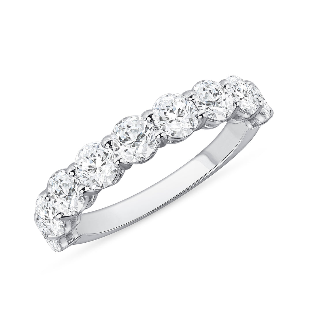 1.75 CT Round Brilliant Diamond Half Eternity Band in Platinum