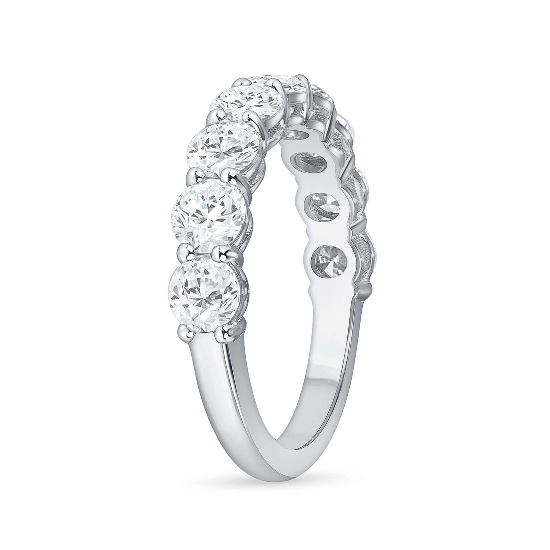 1.75 CT Round Brilliant Diamond Half Eternity Band in Platinum - Half Eternity Ring