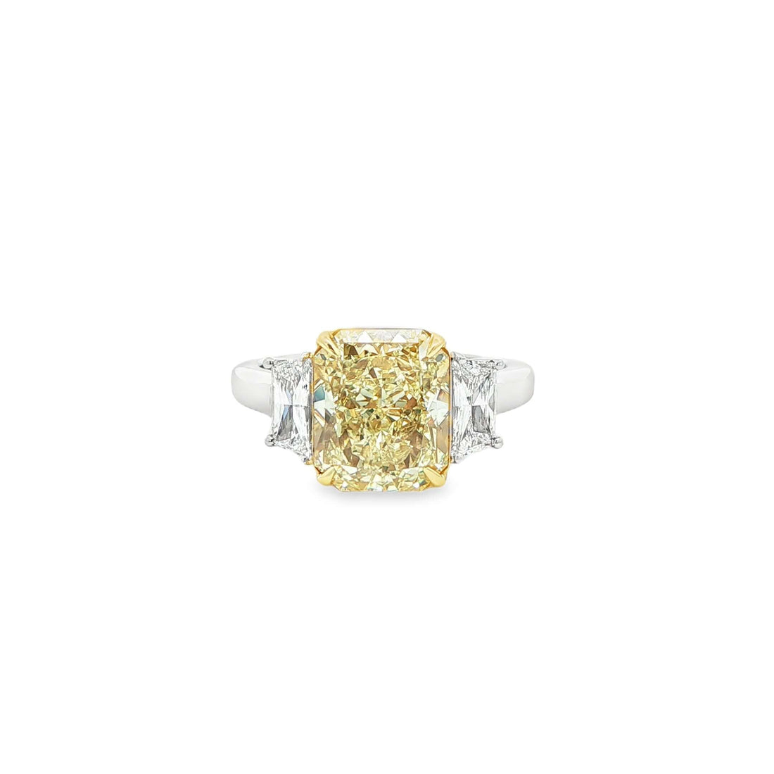 4.93ct. Three Stone Ring in 18KY Gold and Platinum - Engagement Rings
