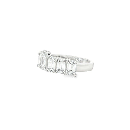 2.90 CT. Seven GIA Certified Emerald Cut Diamond Band in Platinum - Half Eternity Ring