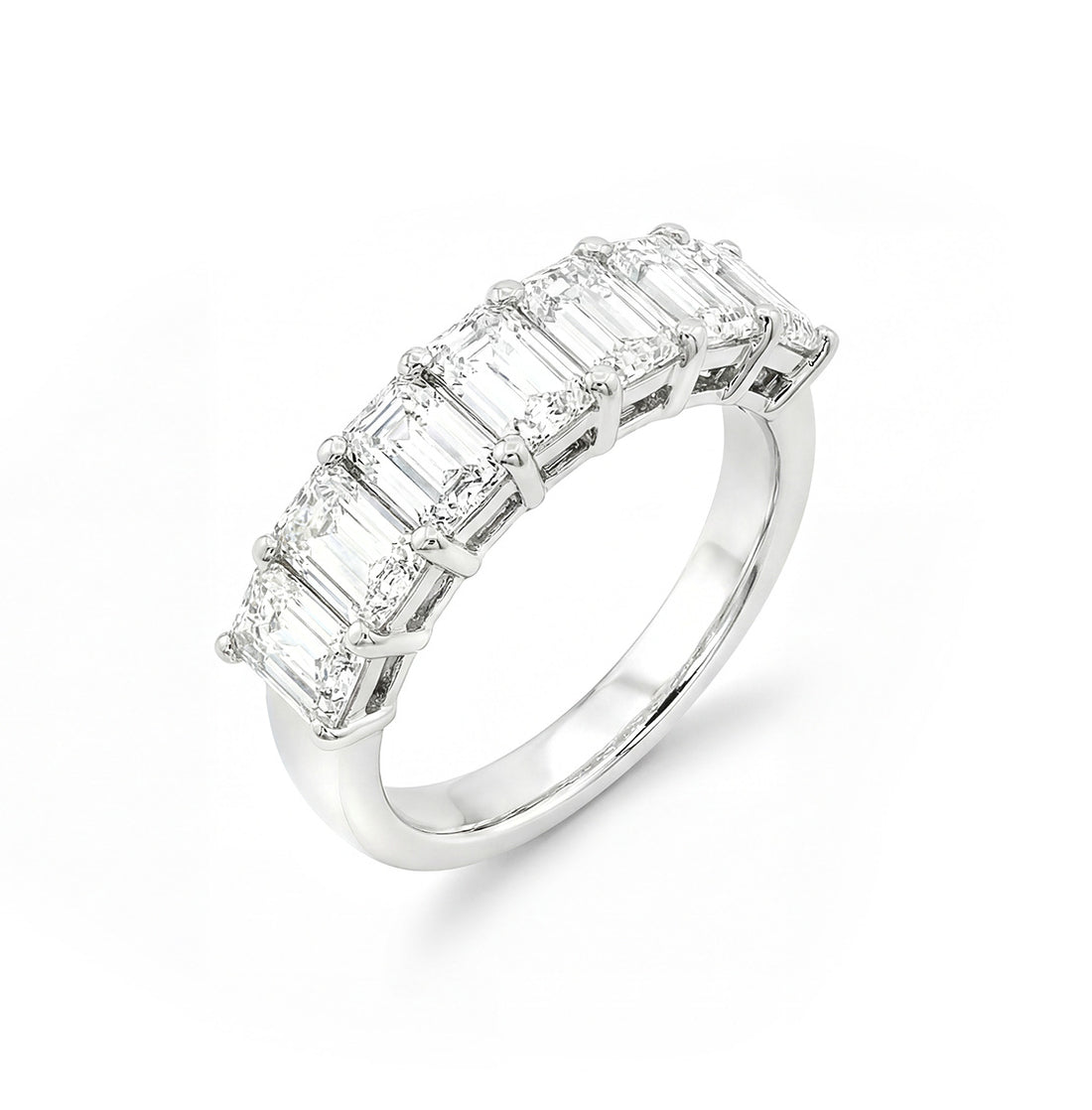 2.90 CT. Seven GIA Certified Emerald Cut Diamond Band in Platinum