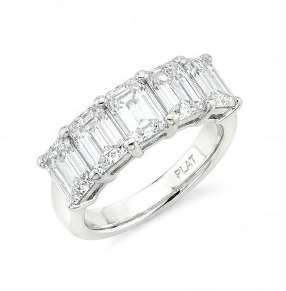 2.03 CT. Five GIA Certified Emerald Cut Diamond Band in Platinum