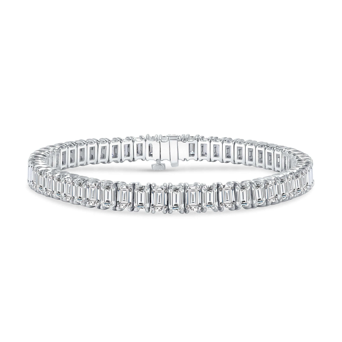 13.46 CT. Emerald Cut Diamond Tennis Bracelet in 14K White Gold - Tennis Bracelet