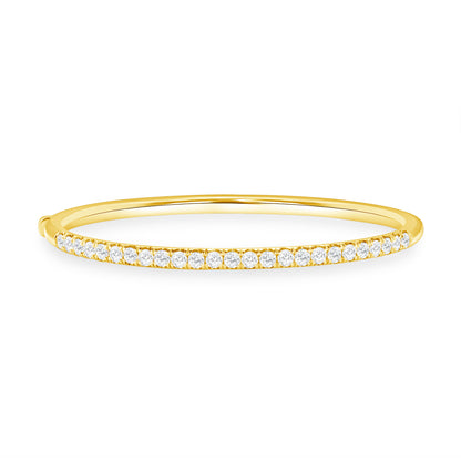 2.07 CT. Round Brilliant Diamond Bangle in 14K Yellow Gold