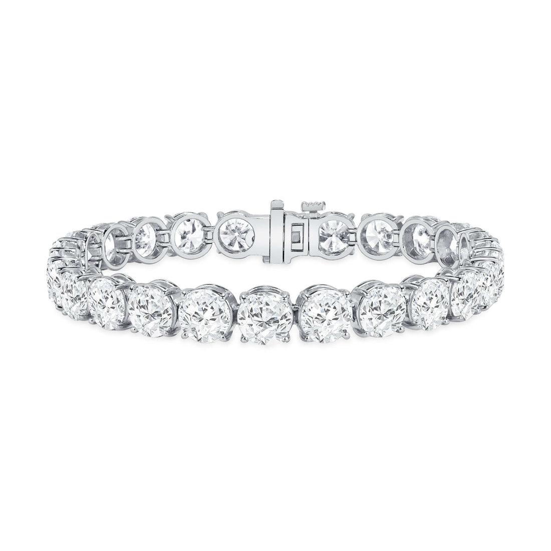 26.28 CT. Round Brilliant Diamond Tennis Bracelet in 14K White Gold - Tennis Bracelet