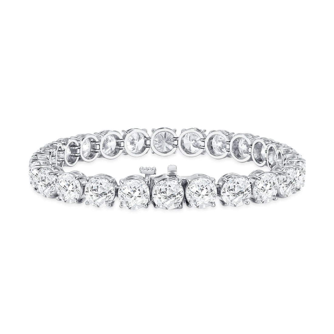 26.28 CT. Round Brilliant Diamond Tennis Bracelet in 14K White Gold - Tennis Bracelet