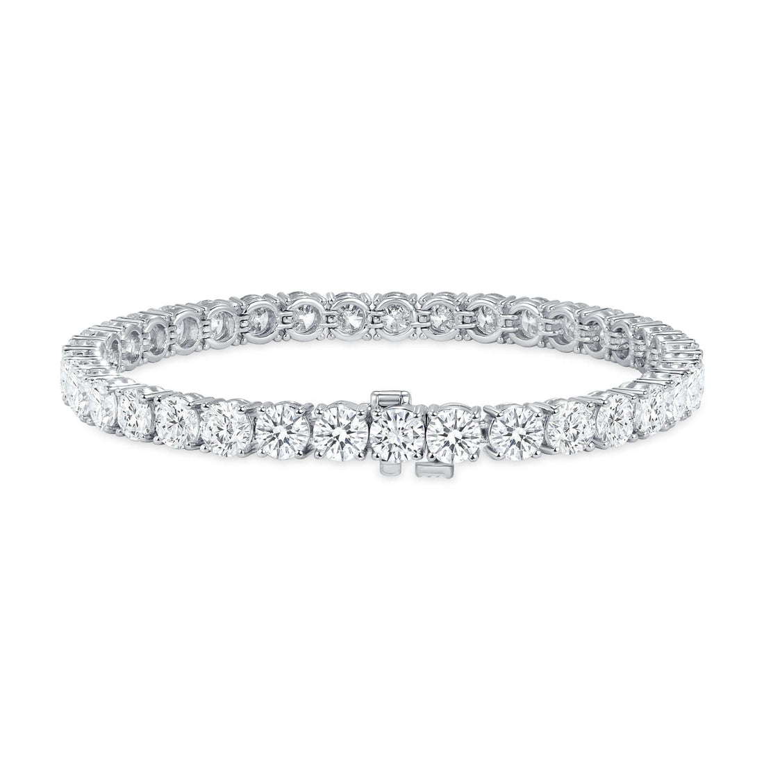 15.08 CT. Round Brilliant Diamond Tennis Bracelet in 14K White Gold - Tennis Bracelet